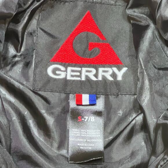 Gerry Jacket Quilted Full Zip Jacket Boys Small 7-8 Black Green Used - Picture 5 of 6